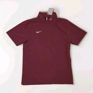 Nike‎ Short Sleeve Coaches Jacket Maroon Lightweight Woven Hood FJ9548-669 Small
